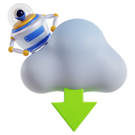 Efficient Cloud Download  3D Icon