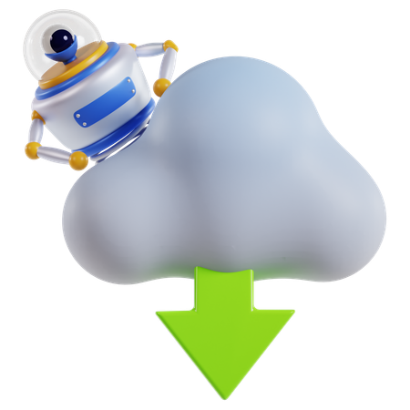 Efficient Cloud Download  3D Icon