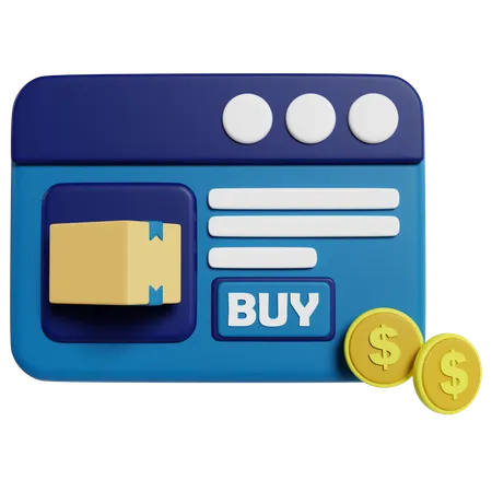 Efficient Online Shopping Interface  3D Icon