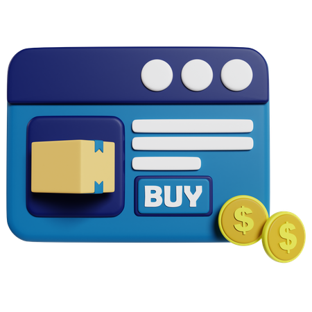 Efficient Online Shopping Interface  3D Icon