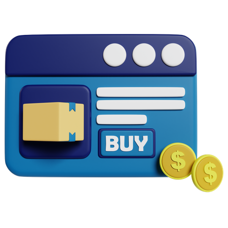 Efficient Online Shopping Interface  3D Icon