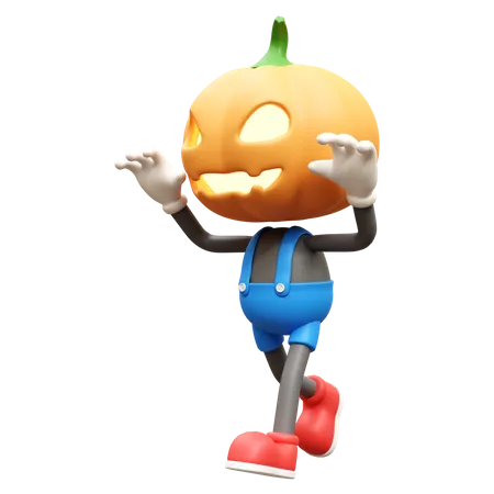 Effrayant citrouille d'Halloween  3D Illustration