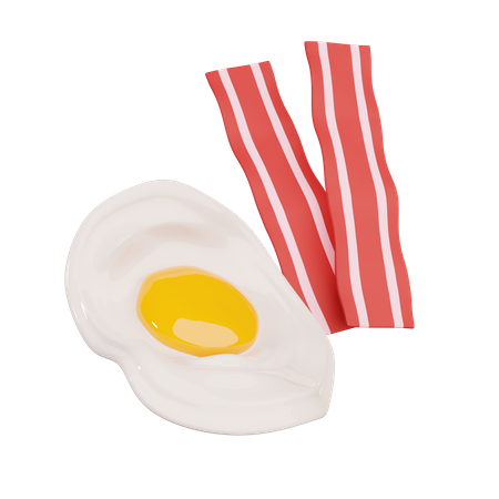 Egg And Bacon 3D Illustration
