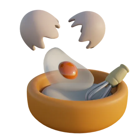 Egg and dough  3D Icon