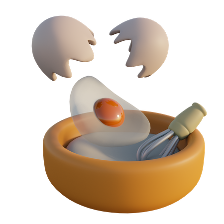 Egg and dough  3D Icon