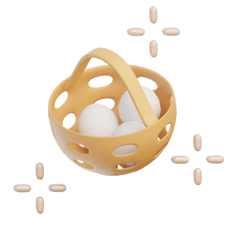 Egg Basket  3D Illustration