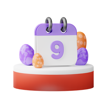 Egg Calendar Podium  3D Icon