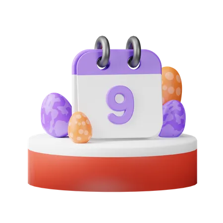 Egg Calendar Podium  3D Icon