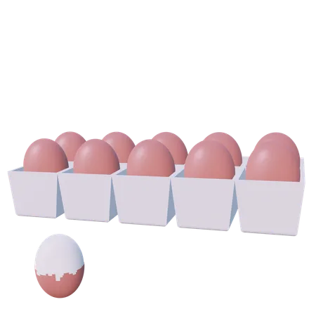 Egg Carton  3D Icon