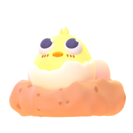 Egg Chick  3D Icon