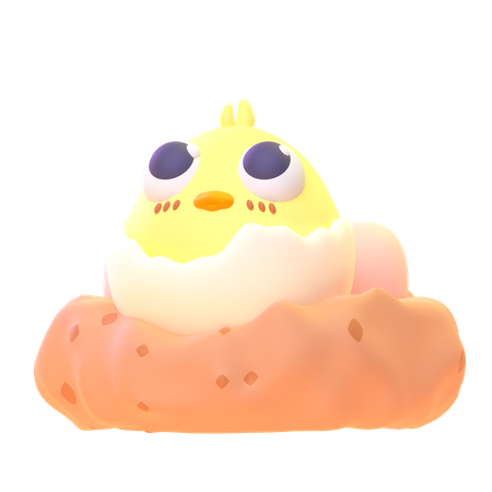 Egg Chick  3D Icon