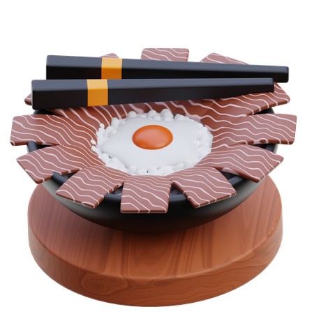 Egg Gyudon  3D Icon