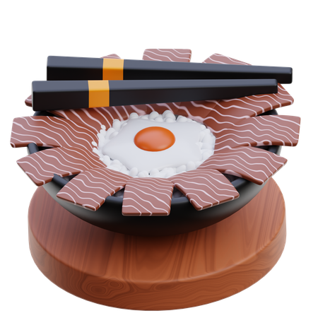 Egg Gyudon  3D Icon