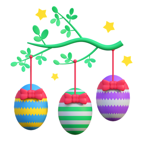 Egg Hang In Plant  3D Icon
