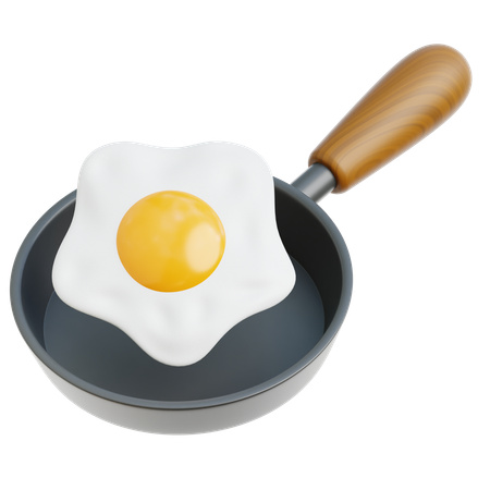 Egg in Frying Pan  3D Icon
