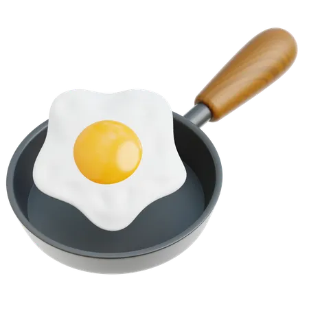 Egg in Frying Pan  3D Icon