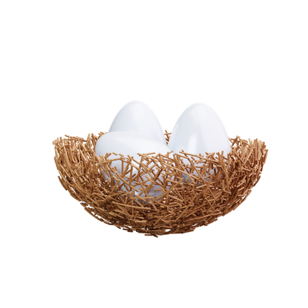 Egg In Nest  3D Icon