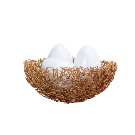 Egg In Nest  3D Icon