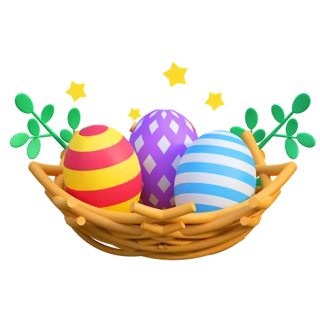 Egg In Nest  3D Icon