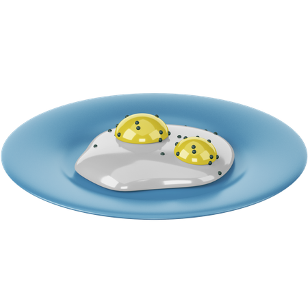 Egg Omelet 3D Illustration
