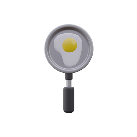 Egg On Frying Pan 3D Icon
