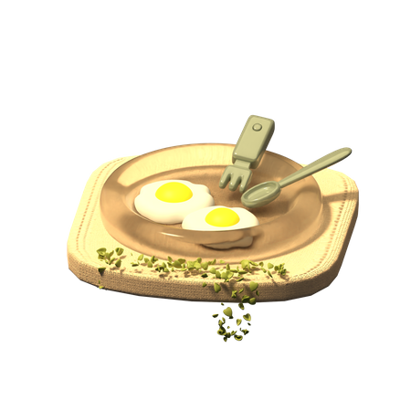 Egg On Plate  3D Icon