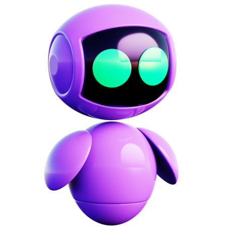 Egg-Shaped Robot Design  3D Icon