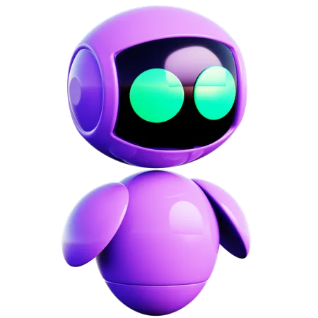 Egg-Shaped Robot Design  3D Icon