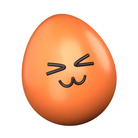 Cute Egg Smile 3 D Cute Food Icon 3D Icon