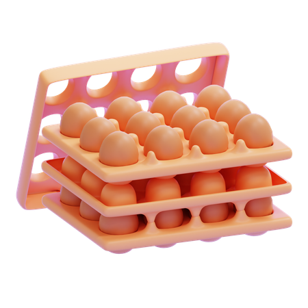 Egg Tray  3D Icon