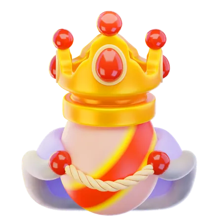 Egg With Crown  3D Icon