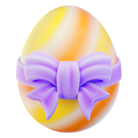 Egg With Ribbon  3D Icon