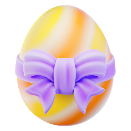 Egg With Ribbon  3D Icon