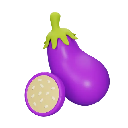 Eggplant  3D Icon