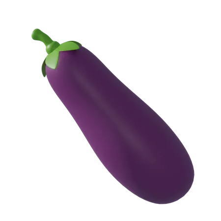 Food Cartoon 3 D Object Vegetables Eggplant 3D Icon