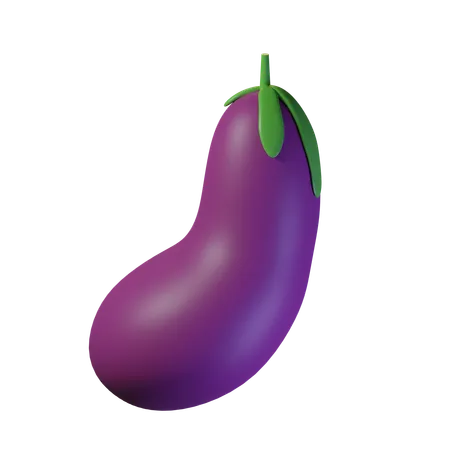 A Whole Eggplant 3D Icon