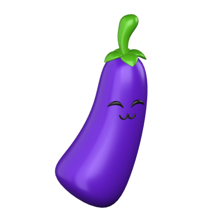 Eggplant Smile  3D Icon