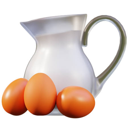 Eggs and Milk  3D Icon