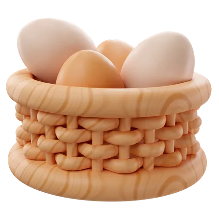 Eggs Basket  3D Icon