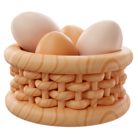 Eggs Basket  3D Icon