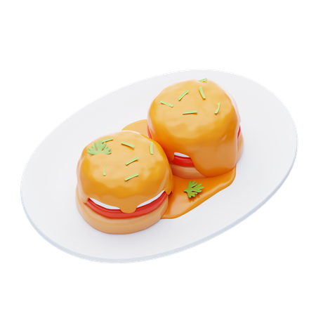 Eggs Benedict  3D Icon