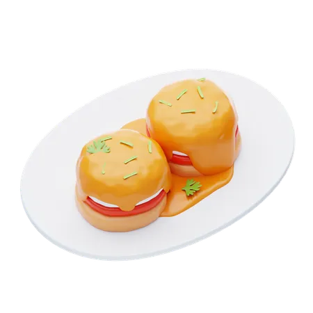 Eggs Benedict  3D Icon