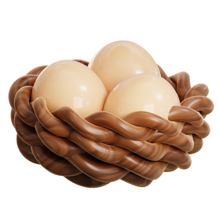 Eggs In Basket  3D Icon