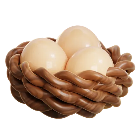 Eggs In Basket  3D Icon