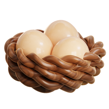 Eggs In Basket  3D Icon
