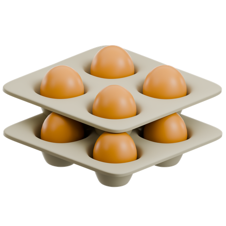 Eggs Tray  3D Icon