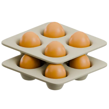 Eggs Tray  3D Icon