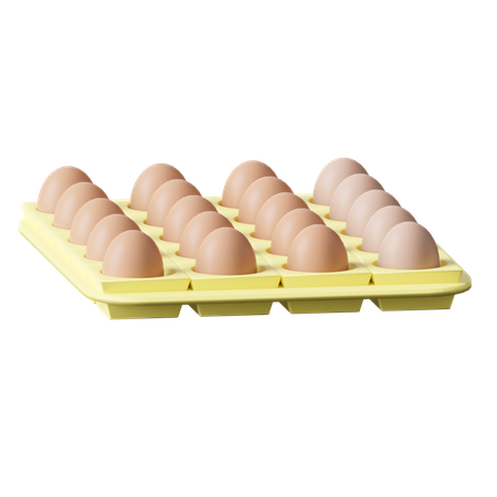 Eggs Tray 3D Illustration