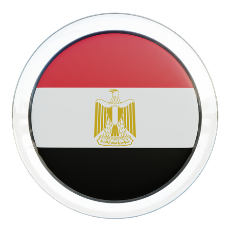 Egypt Flag Glass  3D Illustration