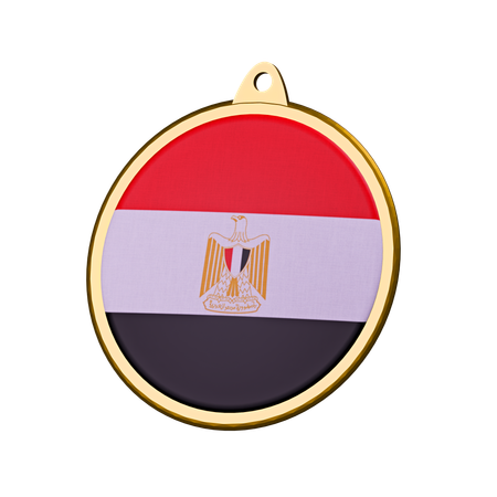 Egypt Flag Medal Badge  3D Icon